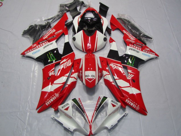 08-16 Red White Rocol Yamaha YZF R6 Motorcycle Fairings 08-16 Red White Rocol Yamaha YZF R6 Motorcycle Fairings