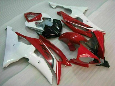 08-16 Red White Yamaha YZF R6 Motorcycle Fairings