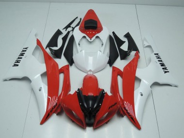08-16 Red and Pearl White Yamaha YZF R6 Motorcycle Fairings