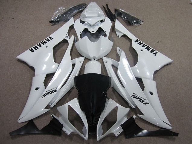 08-16 White Black Decal Yamaha YZF R6 Motorcycle Fairings 08-16 White Black Decal Yamaha YZF R6 Motorcycle Fairings