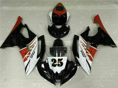 08-16 White Black Yamaha YZF R6 Motorcycle Fairing Kits