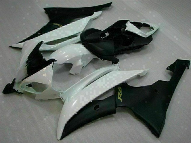 08-16 White Black Yamaha YZF R6 Motorcycle Fairing 08-16 White Black Yamaha YZF R6 Motorcycle Fairing