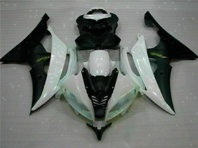 08-16 White Black Yamaha YZF R6 Motorcycle Fairing 08-16 White Black Yamaha YZF R6 Motorcycle Fairing