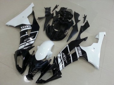 08-16 White and Black Yamaha YZF R6 Motorcycle Fairings