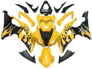 08-16 Yellow Black Flame R6 Yamaha YZF R6 Motorcycle Fairings