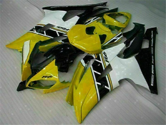 08-16 Yellow White Yamaha YZF R6 Motorcycle Fairings 08-16 Yellow White Yamaha YZF R6 Motorcycle Fairings