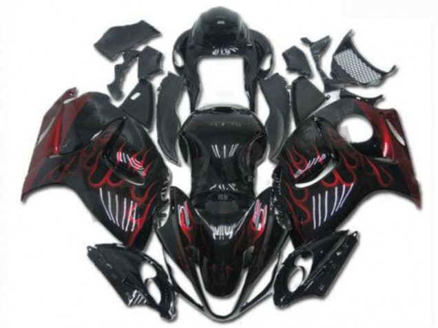 08-19 Black Red Suzuki GSXR 1300 Hayabusa Motorcycle Fairing & Bodywork 08-19 Black Red Suzuki GSXR 1300 Hayabusa Motorcycle Fairing & Bodywork