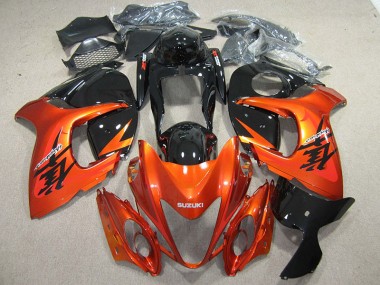 08-19 Orange Black Suzuki GSXR 1300 Hayabusa Motorcycle Fairing