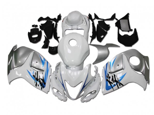 08-19 White Blue Suzuki GSXR 1300 Hayabusa Motorcycle Fairings 08-19 White Blue Suzuki GSXR 1300 Hayabusa Motorcycle Fairings