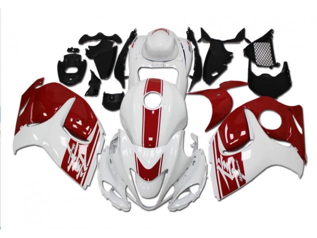 08-19 White Red Suzuki GSXR 1300 Hayabusa Motorcycle Fairing 08-19 White Red Suzuki GSXR 1300 Hayabusa Motorcycle Fairing