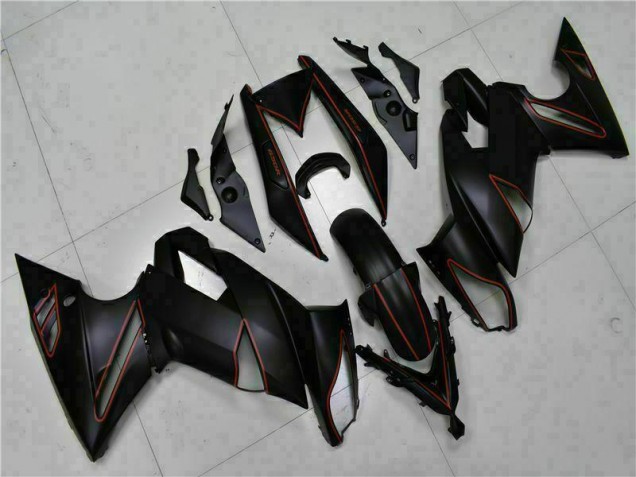 09-11 Black Red Kawasaki EX650 Motorcycle Fairings 09-11 Black Red Kawasaki EX650 Motorcycle Fairings