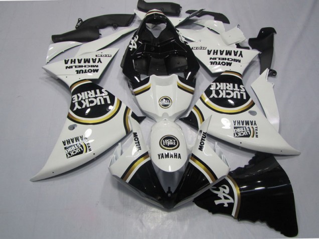 09-11 Black White Lucky Strike Yamaha YZF R1 Motorcycle Fairings 09-11 Black White Lucky Strike Yamaha YZF R1 Motorcycle Fairings