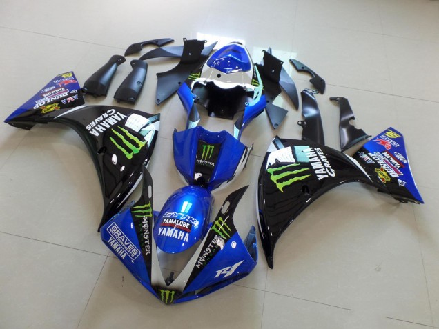 09-11 Blue Black Monster Yamaha YZF R1 Motorcycle Fairing 09-11 Blue Black Monster Yamaha YZF R1 Motorcycle Fairing