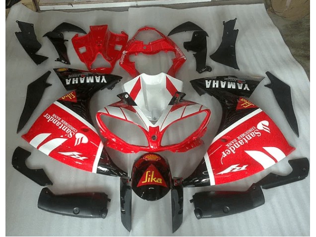 09-11 Red White and Black Graphic Yamaha YZF R1 Motorcycle Fairings 09-11 Red White and Black Graphic Yamaha YZF R1 Motorcycle Fairings