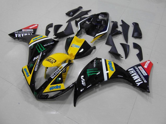 09-11 Yellow Black Monster Yamaha YZF R1 Motorcycle Fairing 09-11 Yellow Black Monster Yamaha YZF R1 Motorcycle Fairing