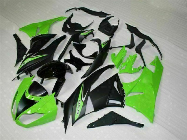 09-12 Black Green 636 Kawasaki ZX6R Motorcycle Fairings 09-12 Black Green 636 Kawasaki ZX6R Motorcycle Fairings