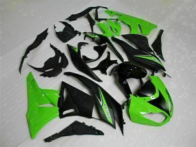 09-12 Black Green 636 Kawasaki ZX6R Motorcycle Fairings 09-12 Black Green 636 Kawasaki ZX6R Motorcycle Fairings
