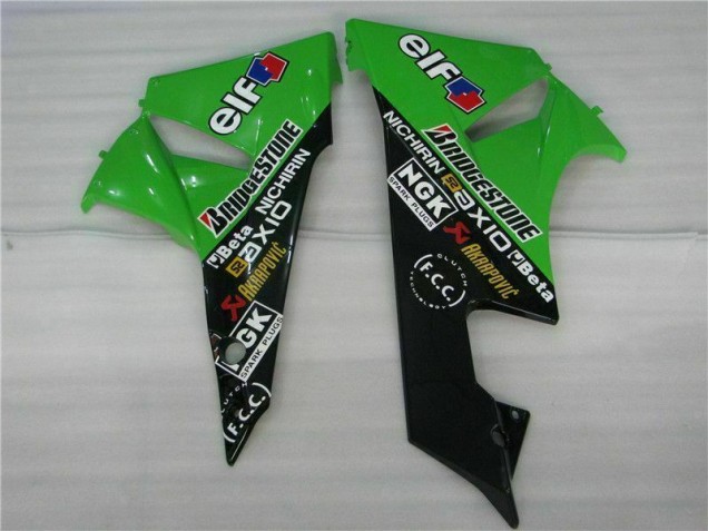 09-12 Black Green Kawasaki ZX6R Motorcycle Fairing Kits