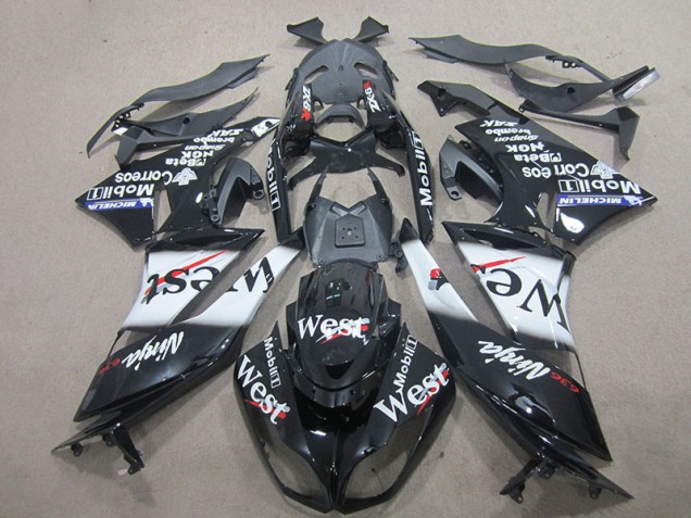 09-12 Black West Kawasaki ZX6R Motorcycle Fairings 09-12 Black West Kawasaki ZX6R Motorcycle Fairings