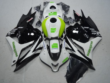 09-12 Black White Green Hannspree Honda CBR600RR Motorcycle Fairings