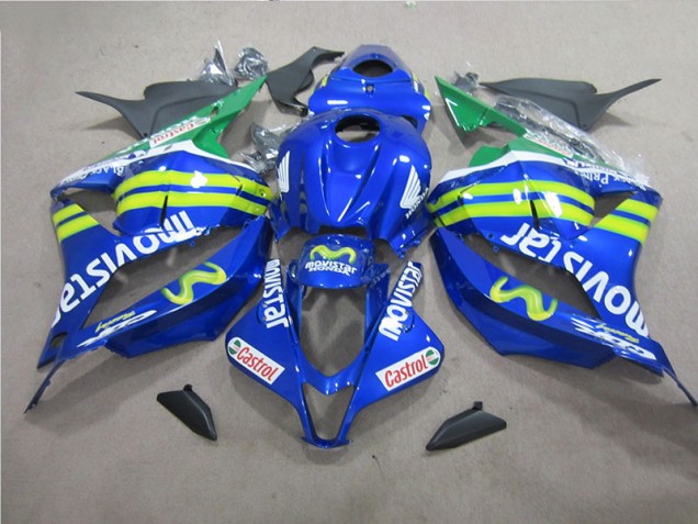 09-12 Blue White Movistar Honda CBR600RR Motorcycle Fairings