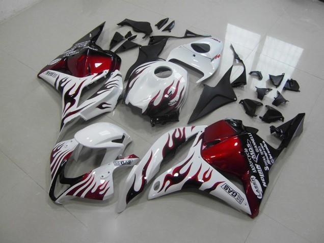 09-12 Red Black Flame Honda CBR600RR Motorcycle Fairings