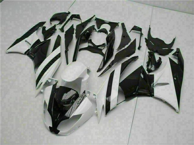 09-12 White Black Kawasaki ZX6R Motorcycle Fairings 09-12 White Black Kawasaki ZX6R Motorcycle Fairings