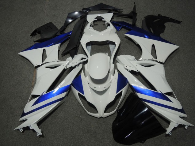 09-12 White Blue Kawasaki ZX6R Motorcycle Fairings 09-12 White Blue Kawasaki ZX6R Motorcycle Fairings