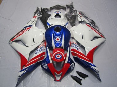 09-12 White Blue Red Honda CBR600RR Motorcycle Fairing