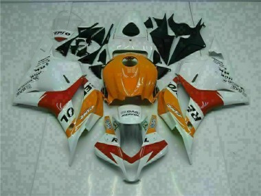 09-12 White Orange Repsol Honda CBR600RR Motorcycle Fairings