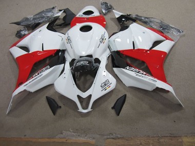 09-12 White Red Honda CBR600RR Motorcycle Fairings