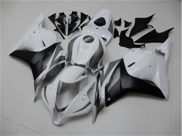 09-12 White Silver Black Honda CBR600RR Motorcycle Fairings
