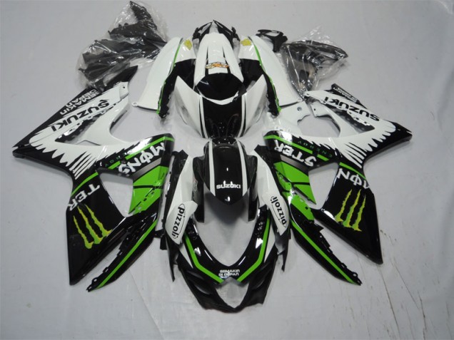 09-16 Black White Green Monster Pizzoli Suzuki GSXR 1000 Motorcycle Fairings 09-16 Black White Green Monster Pizzoli Suzuki GSXR 1000 Motorcycle Fairings