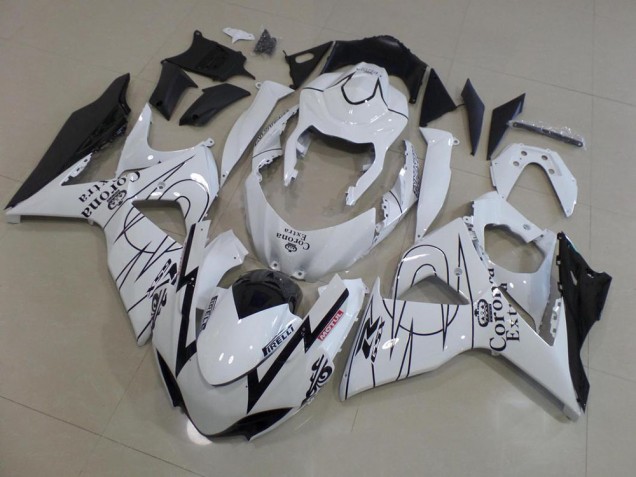 09-16 White Corona Race Suzuki GSXR 1000 Motorcycle Fairings 09-16 White Corona Race Suzuki GSXR 1000 Motorcycle Fairings