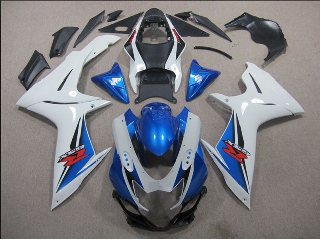 11-21 White Blue Suzuki GSXR 600 Motorcycle Fairings 11-21 White Blue Suzuki GSXR 600 Motorcycle Fairings