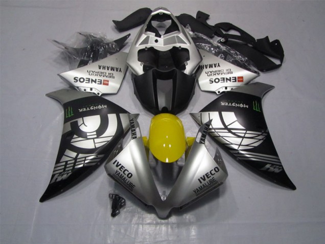 12-14 Black Silver Iveco Yamalube Monster Yamaha YZF R1 Motorcycle Fairings 12-14 Black Silver Iveco Yamalube Monster Yamaha YZF R1 Motorcycle Fairings