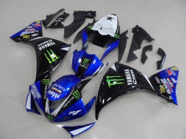 12-14 Blue Black Monster Yamaha YZF R1 Motorcycle Fairing