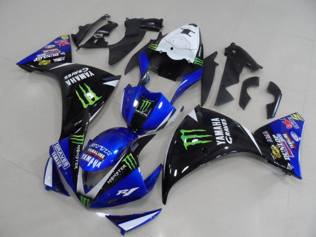 12-14 Blue Black Monster Yamaha YZF R1 Motorcycle Fairing 12-14 Blue Black Monster Yamaha YZF R1 Motorcycle Fairing