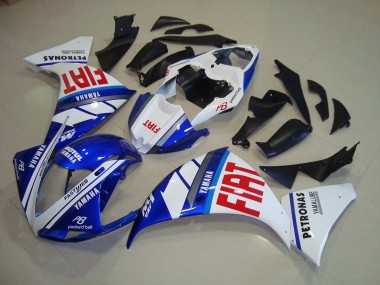 12-14 Blue White Fiat Yamaha YZF R1 Motorcycle Fairings