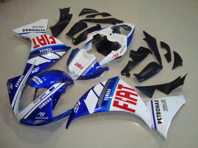 12-14 Blue White Fiat Yamaha YZF R1 Motorcycle Fairings 12-14 Blue White Fiat Yamaha YZF R1 Motorcycle Fairings