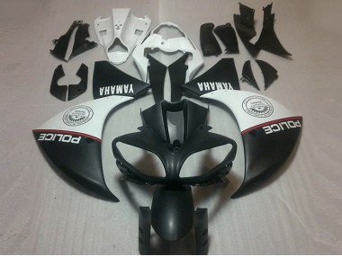 12-14 Matte Black White Yamaha YZF R1 Motorcycle Fairings