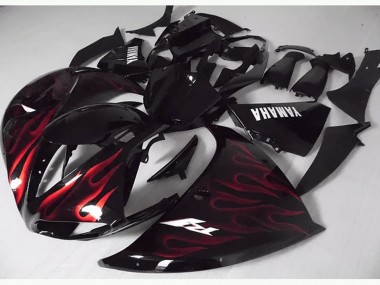 12-14 Red Black Flame Yamaha YZF R1 Motorcycle Fairings