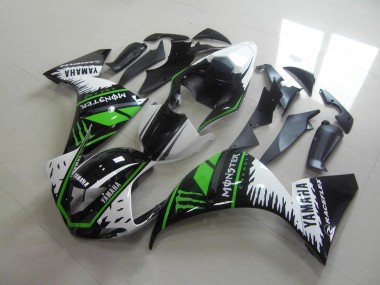 12-14 White Green Monster Yamaha YZF R1 Motorcycle Fairings