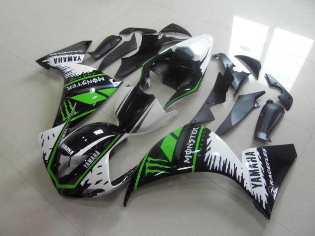 12-14 White Green Monster Yamaha YZF R1 Motorcycle Fairings