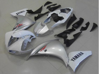 12-14 White Silver Yamaha YZF R1 Motorcycle Fairings