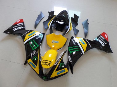 12-14 Yellow Black Monster Yamaha YZF R1 Motorcycle Fairing