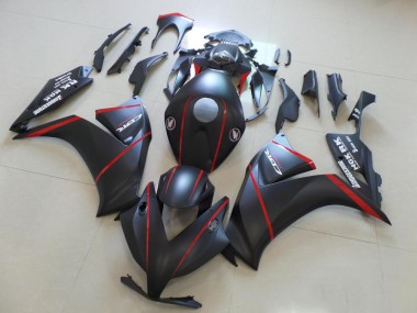 12-16 Matte Bladk with Red Stripe Honda CBR1000RR Motorcycle Fairings
