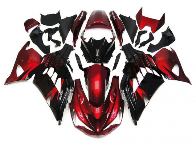 12-21 Red Black Kawasaki ZX14R ZZR1400 Motorcycle Fairings 12-21 Red Black Kawasaki ZX14R ZZR1400 Motorcycle Fairings
