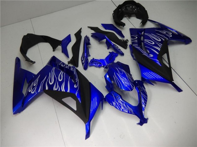 13-16 Blue White Black Kawasaki EX300 Motorcycle Fairings