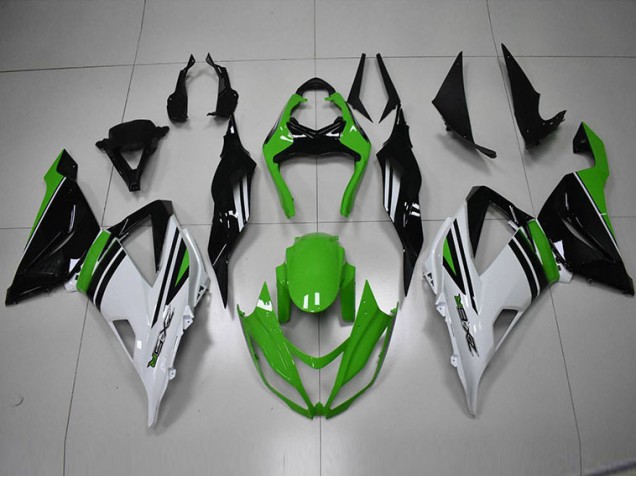 13-18 Black Green White Kawasaki ZX6R Motorcycle Fairings 13-18 Black Green White Kawasaki ZX6R Motorcycle Fairings